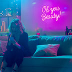 Oh You Beauty – LED-ljusskylt (5 V USB)