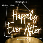 Happily Ever After – Handskriven stil – LED-neonskylt (5 V USB)