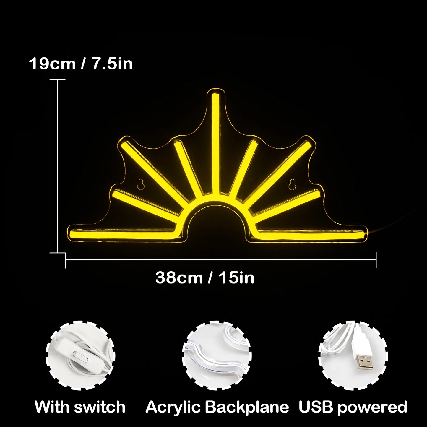 Sol 5V USB LED Ljusskylt - Prisvärd