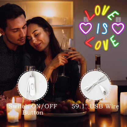 Kärlek 5V USB LED Neonskylt - Prisvänlig