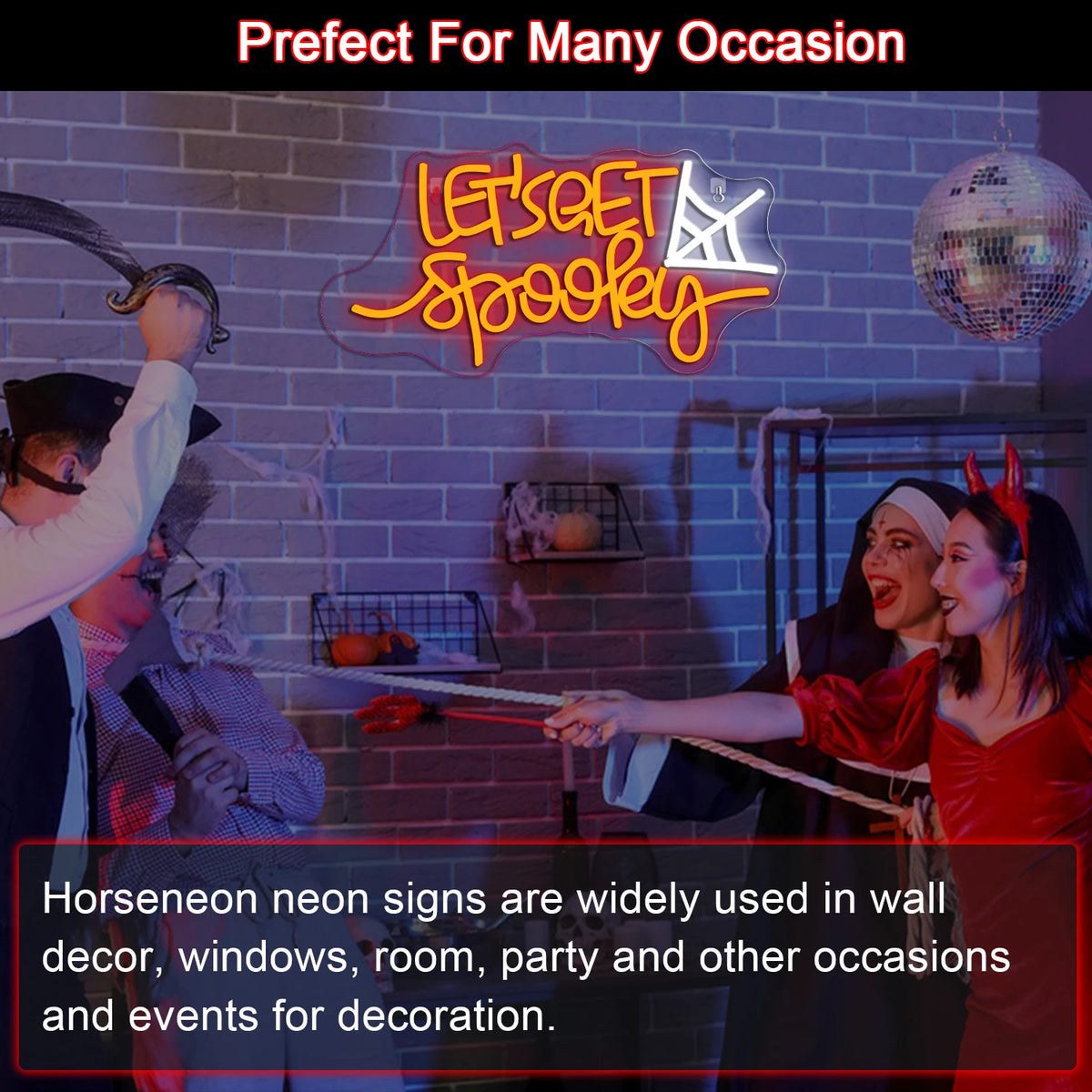 LET'S GET Spooky – Spindelnät – LED-neonskylt (5 V USB)