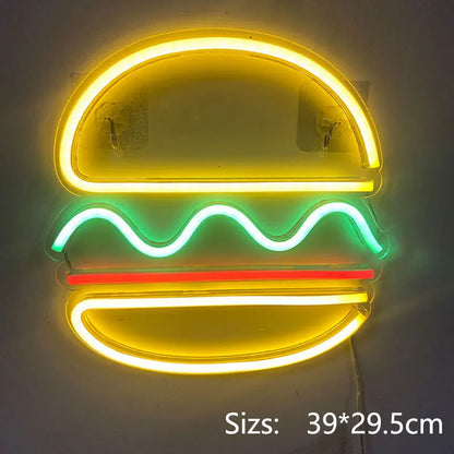 Hamburgare 5V USB LED Ljusskylt - Prisvärd