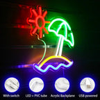 Beach Sun – LED-neonskylt (5 V USB)
