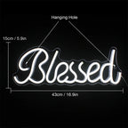 Blessed – LED-neonskylt (5 V USB)