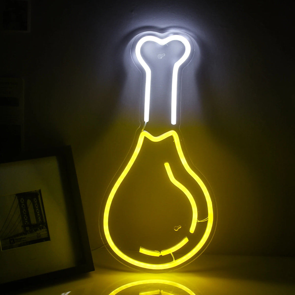 Kycklingklubba – LED-neonskylt (5 V USB)