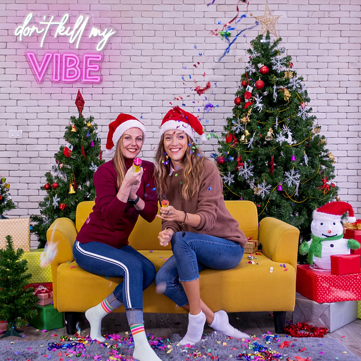 Don't Kill My Vibe – LED-neonskylt (5 V USB)