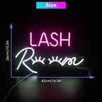 LASH ROOM – Ögonfransar i stället för O-bokstäverna – LED-ljusskylt (5 V USB)