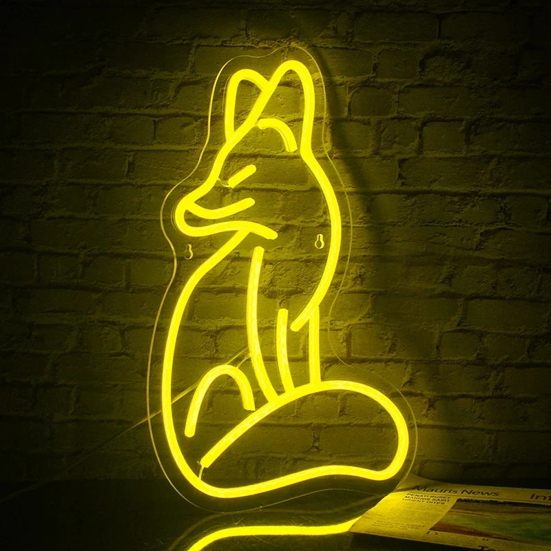 Räv – LED-neonskylt (5 V USB)