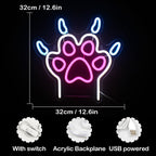Hundtass – LED-neonskylt (5 V USB)