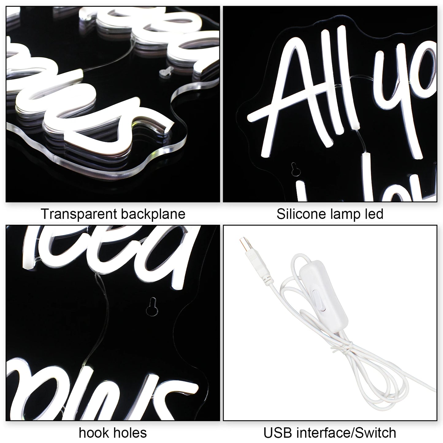 Allt du behöver är ögonbryn 5V USB LED Ljusskylt - Budgetvänlig