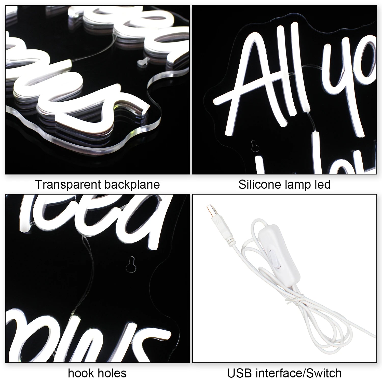 Allt du behöver är ögonbryn 5V USB LED Ljusskylt - Budgetvänlig