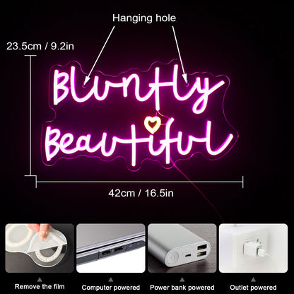 Bluntly Beautiful 5V USB LED Ljusskylt - Prisvärd