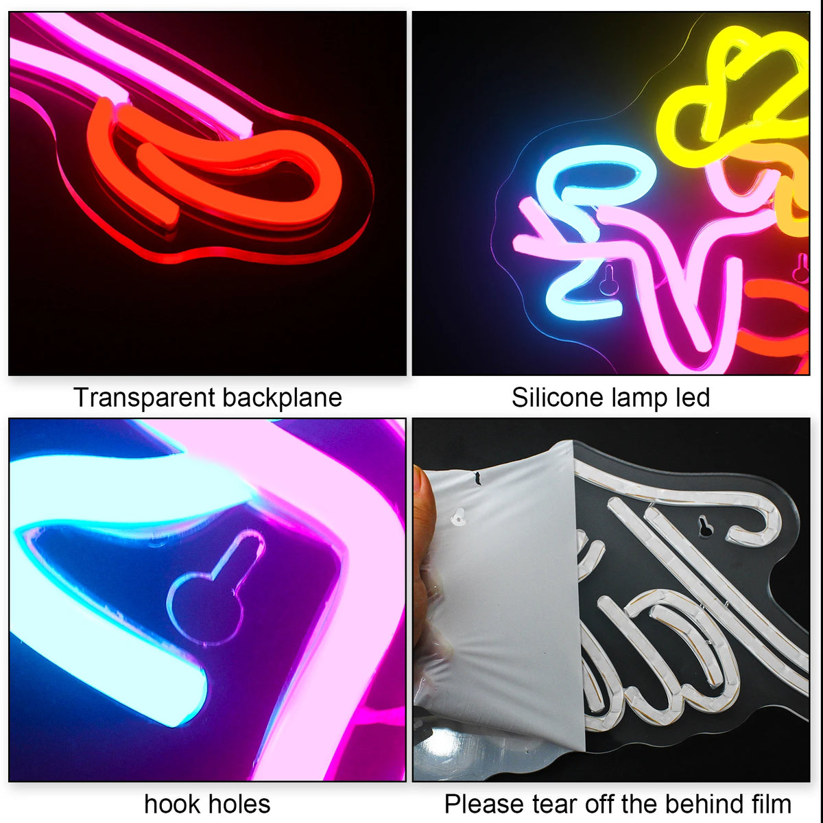 Färgglad kvinnosilhuett – LED-neonskylt (5 V USB)