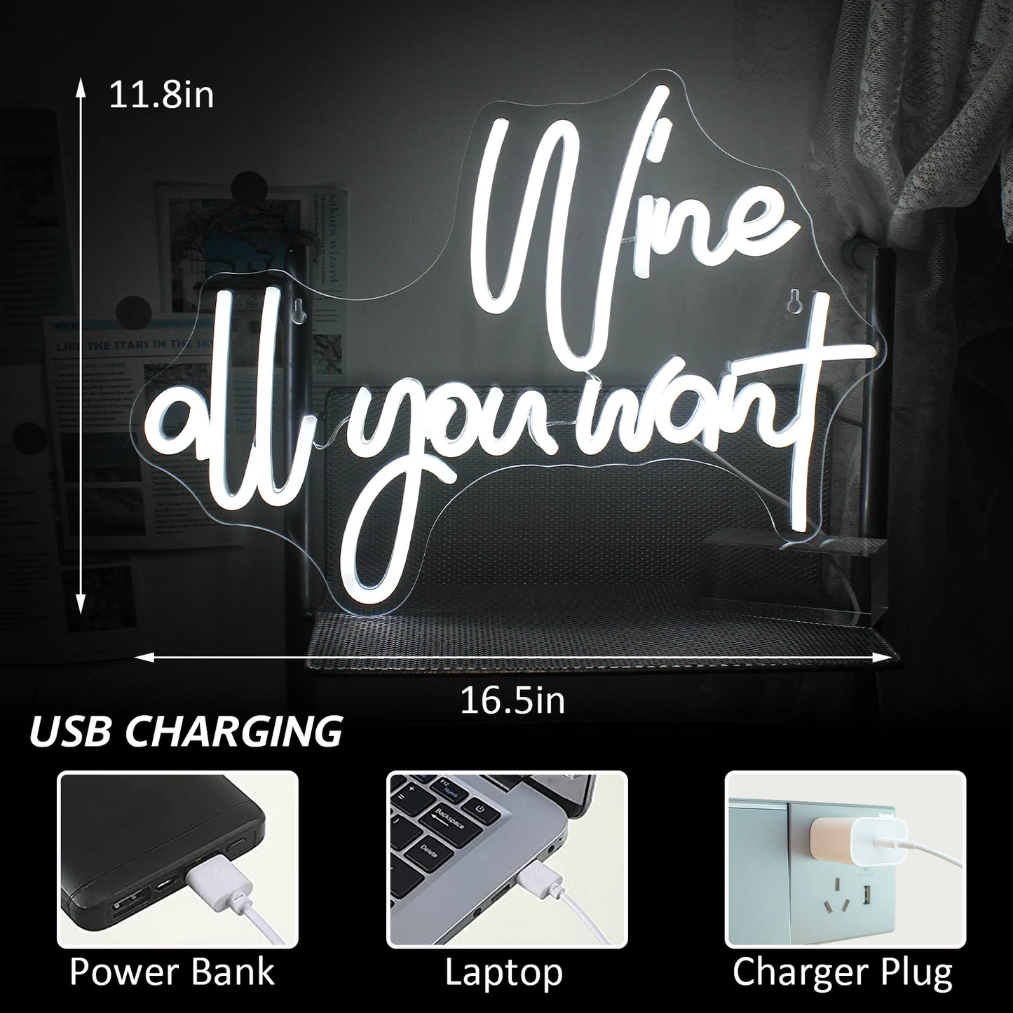Vinälskare 5V USB LED Ljusskylt - Prisvärd