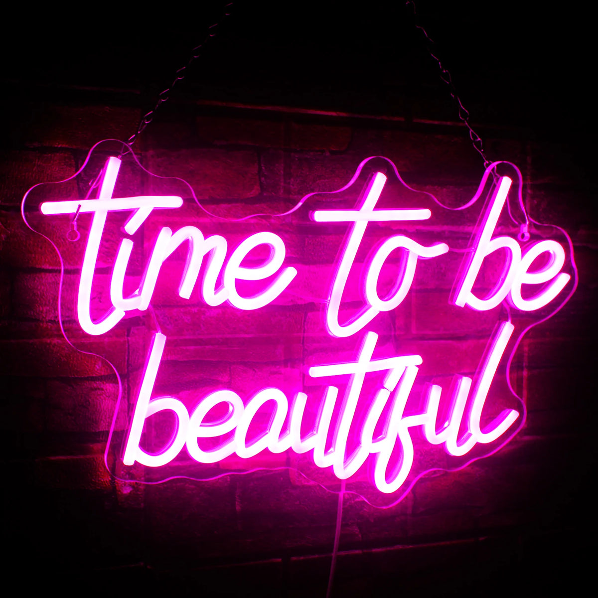 Time to be beautiful – LED-ljusskylt (5 V USB)