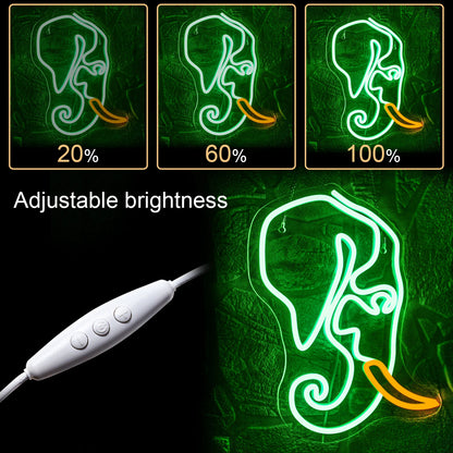 Elefant 5V USB LED Ljusskylt - Prisvärd