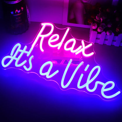 Relax It's a Vibe 5V USB LED Ljusskylt - Prisvänlig