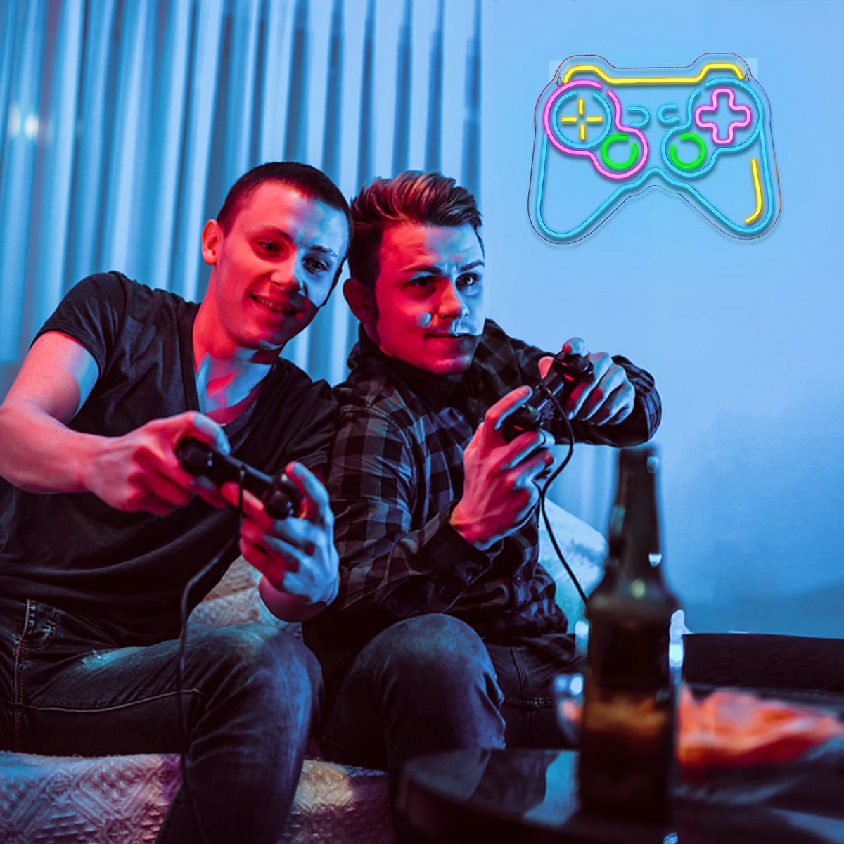 Färgglad spelkontroll – LED-neonskylt (5 V USB)