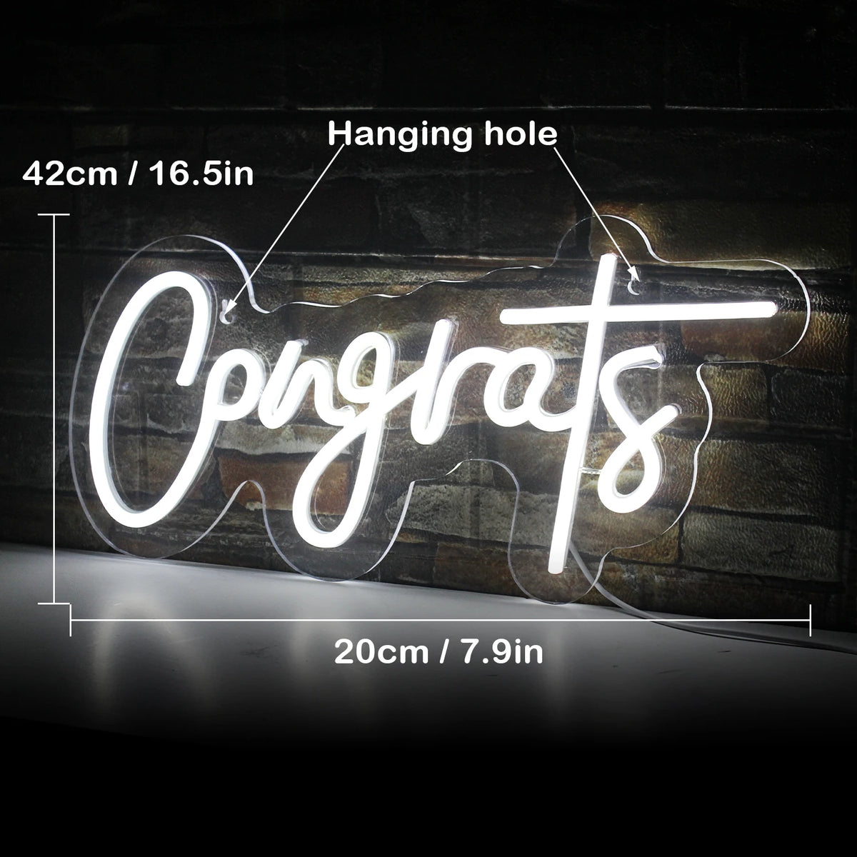 Congrats – LED-neonskylt (5 V USB)