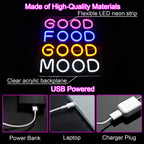 Good Food Good Mood – LED-ljusskylt (5 V USB)