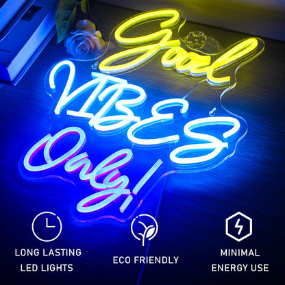 Good Vibes Only 5V USB LED Neonskylt - Prisvänlig