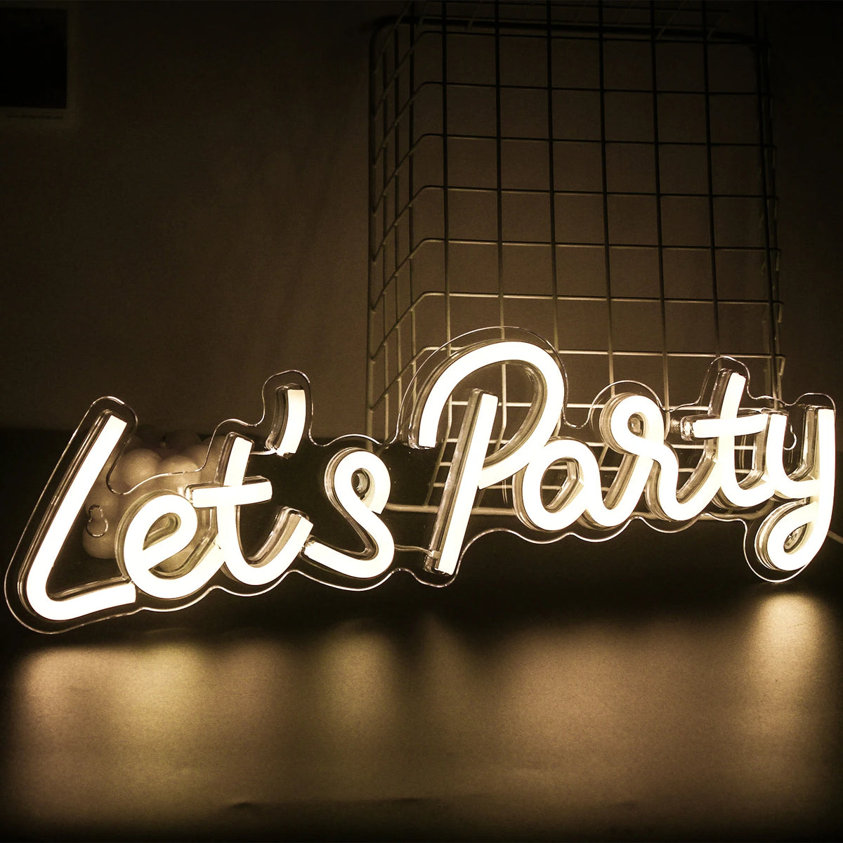Let's Party – LED-neonskylt (5 V USB)