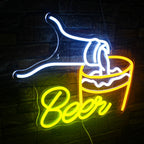 Beer – Öl som hälls i ett glas – LED-ljusskylt (5 V USB)