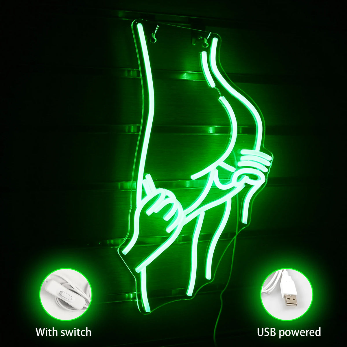 Kvinnosilhuett – LED-neonskylt (5 V USB)