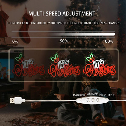 God Jul 5V USB LED Ljusskylt - Prisvärd