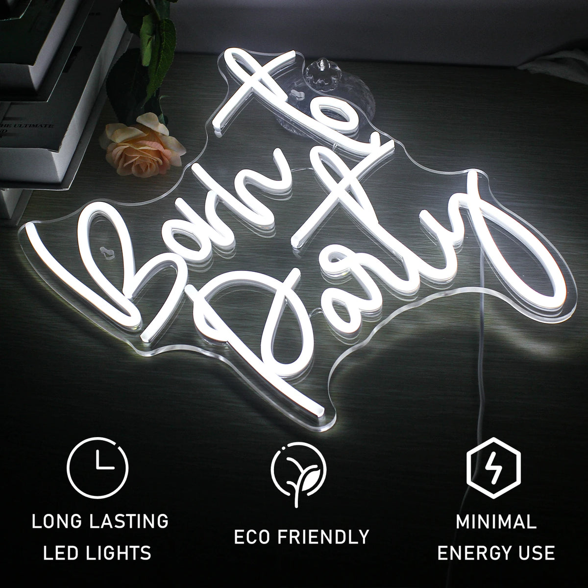 Born to Party – LED-neonskylt (5 V USB)