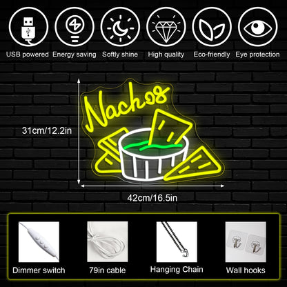 Nachos 5V USB LED Ljusskylt - Budgetvänlig