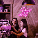 Rose all Day – LED-ljusskylt (5 V USB)
