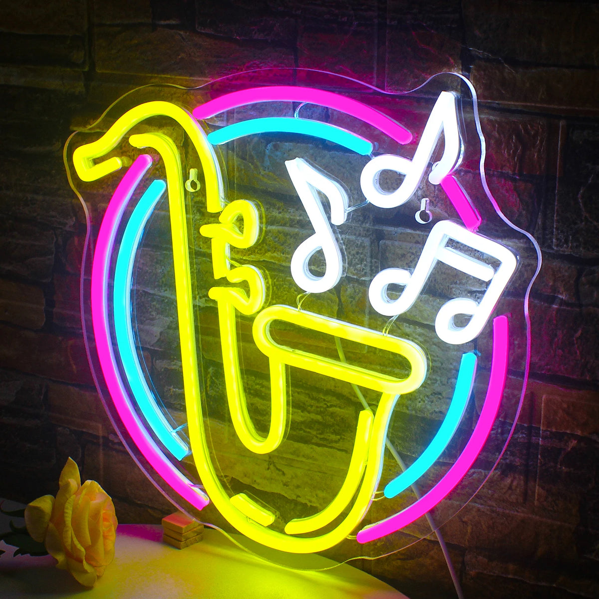 Saxofon – LED-neonskylt (5 V USB)