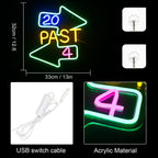 20 PAST 4 – Motsatta pilar – LED-neonskylt (5 V USB)