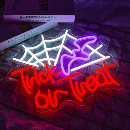 Trick Or Treat Halloween 5V USB LED Ljusskylt - Budgetvänlig