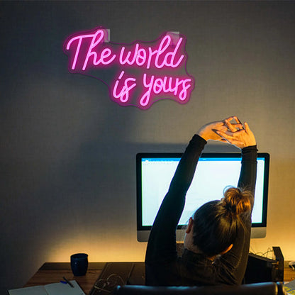 The World Is Yours 5V USB LED Ljusskylt - Prisvärd