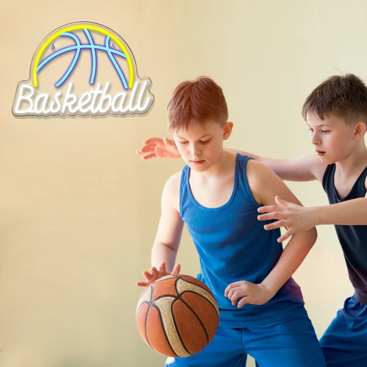 Basketball – Basketboll – LED-neonskylt (5 V USB)