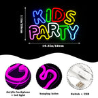 Kids Party – LED-neonskylt (5 V USB)