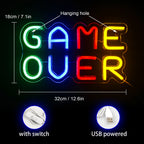 Game Over – LED-neonskylt (5 V USB)