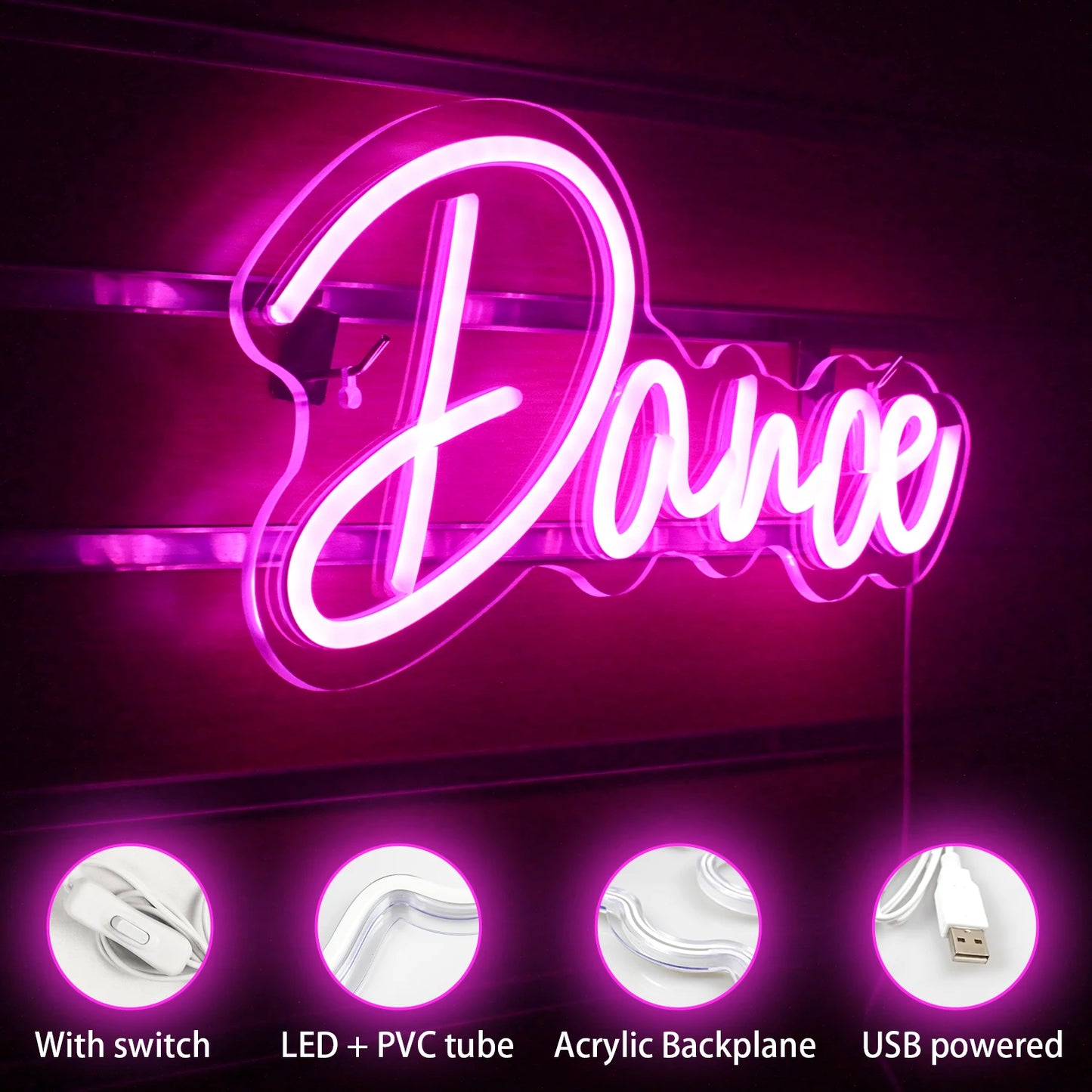 Dance 5V USB LED Ljusskylt - Budgetvänlig
