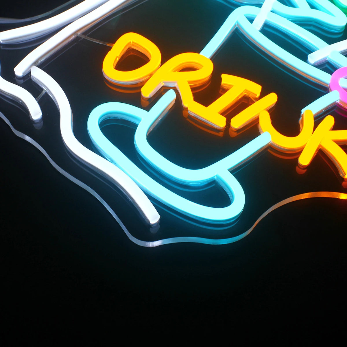 DRINK – Palm och cocktail – LED-ljusskylt (5 V USB)