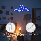 Berg och solnedgång – LED-neonskylt (5 V USB)