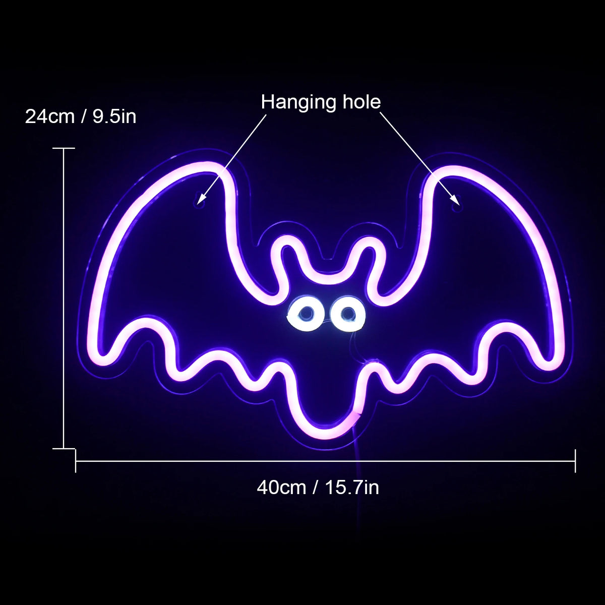 Fladdermus – LED-neonskylt (5 V USB)