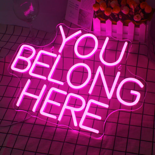 You Belong Here – LED-neonskylt (5 V USB)