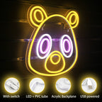 Björn i animestil – LED-neonskylt (5 V USB)