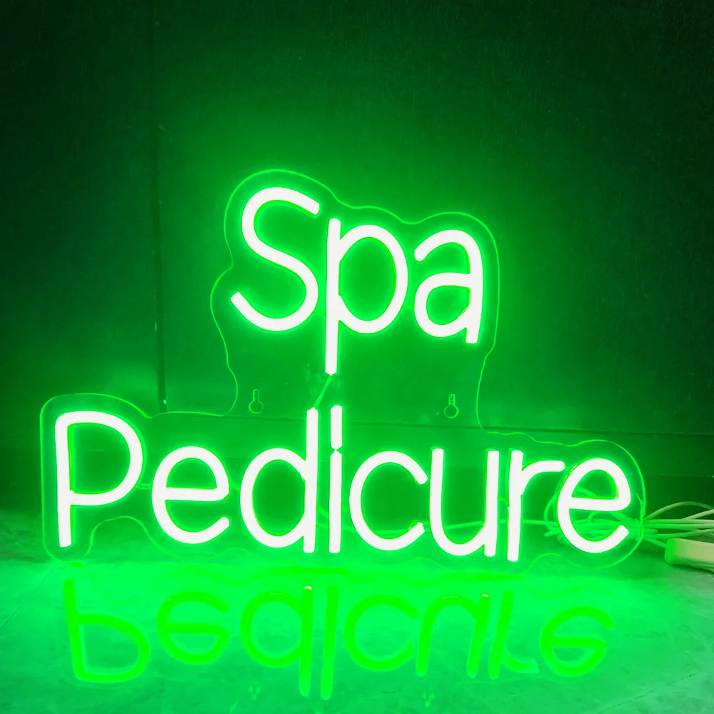 Spa Pedicure – LED-ljusskylt (5 V USB)