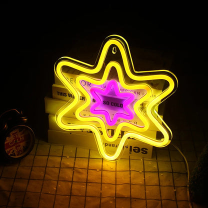 Hexagonal Stjärna 5V USB LED Neonskylt - Prisvänlig
