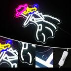 Anka med cowboyhatt – LED-neonskylt (5 V USB)