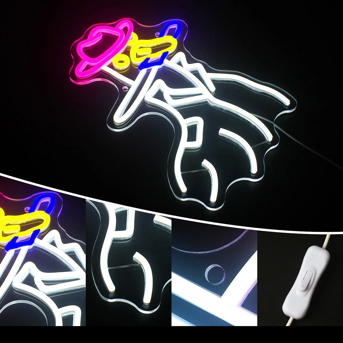 Anka med cowboyhatt – LED-neonskylt (5 V USB)