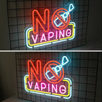NO VAPING – Överstruken e-cigarett – LED-neonskylt (5 V USB)